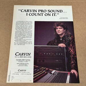 David Rosenthal of Robert Palmer Band - Carvin Pro Sound - 1989 Print Ad